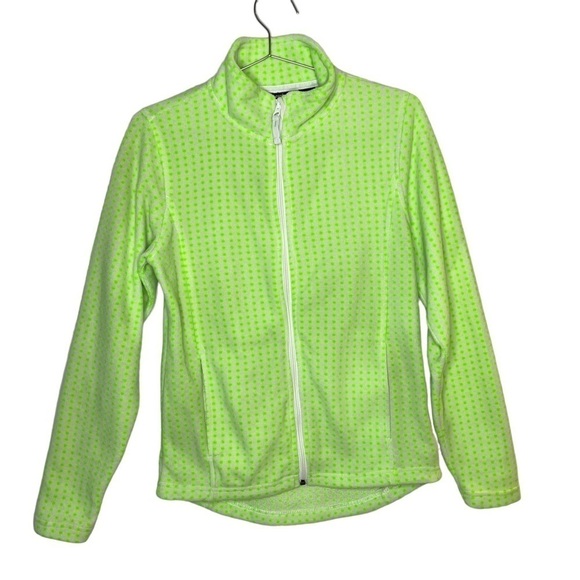 ABACUS Fleece Full Zip Sweatshirt Checkered Neon Golf Sporty - Picture 1 of 8